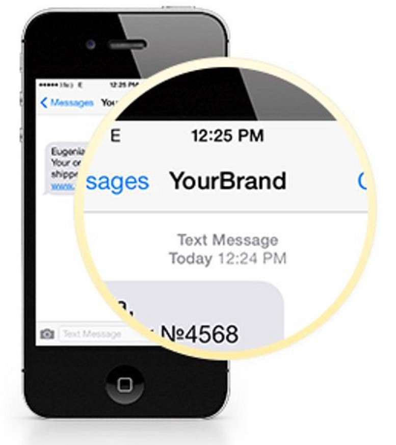 SMS branded sender name on phone