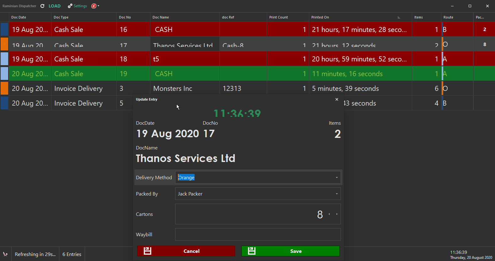 Raminian Dispatcher — delivery management