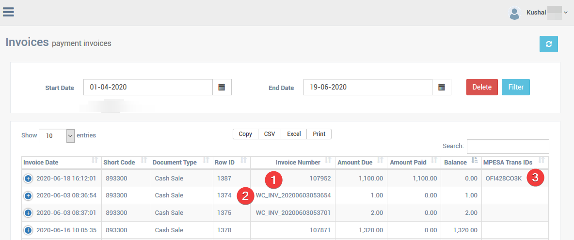 M-Pesa Manager — invoice reconciliation