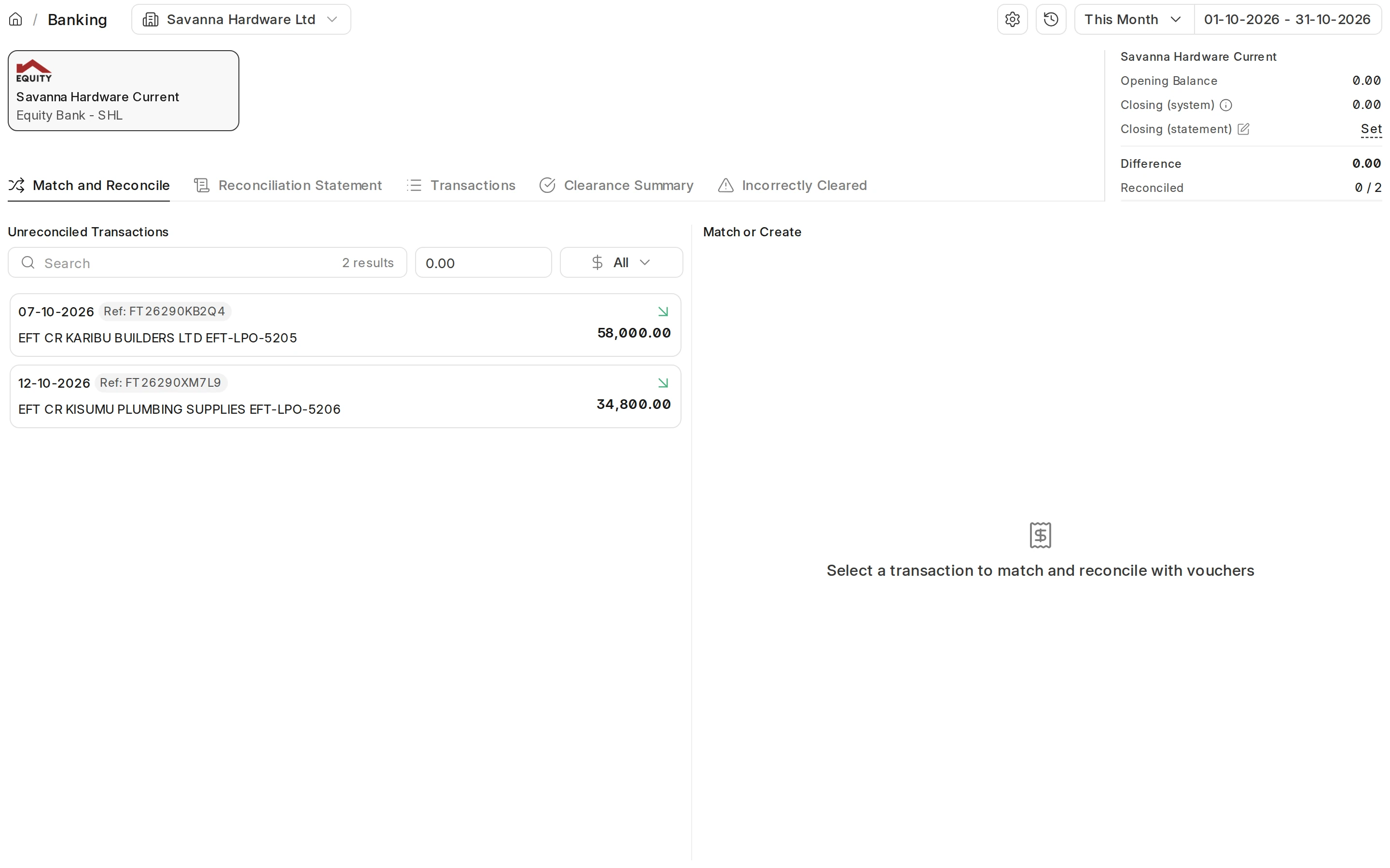 Step 1: Open Banking and pick the bank account