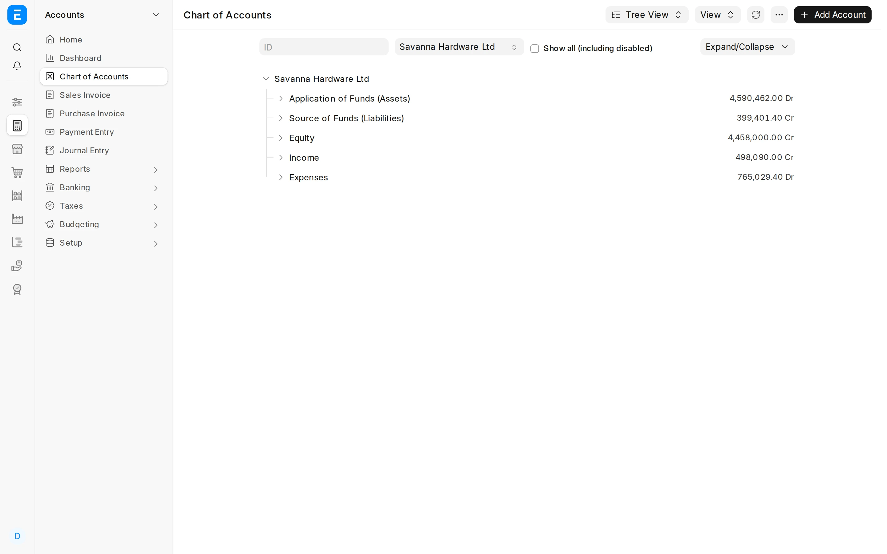 Step 1: Open the Chart of Accounts
